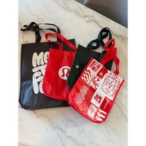 Lululemon Shopping Bags Totes Lot of 4 Small Reusable Lunch Yoga